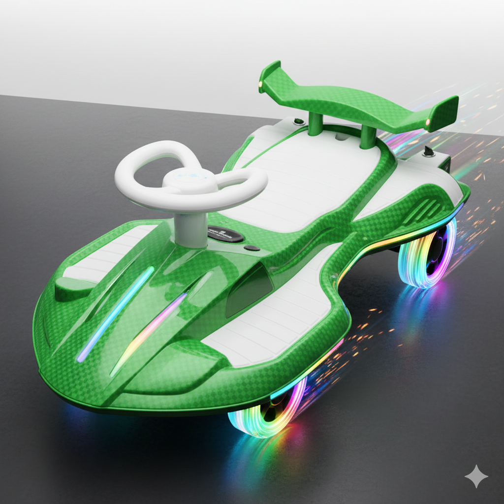 Carrinho Elétrico Infantil com Giro 360°, Luzes Frontais e Laterais (+ BRINDE EXCLUSIVO)