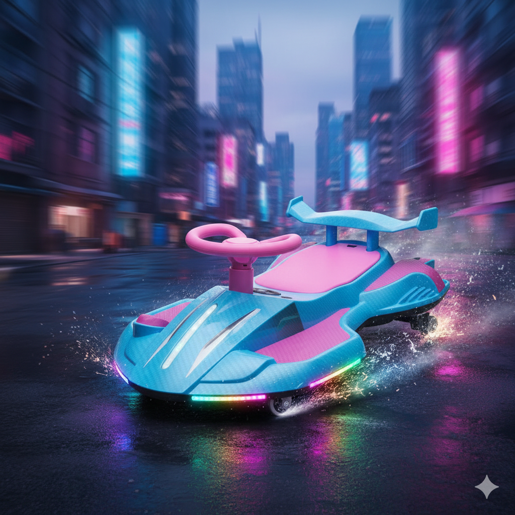 Carrinho Elétrico Infantil com Giro 360°, Luzes Frontais e Laterais (+ BRINDE EXCLUSIVO)